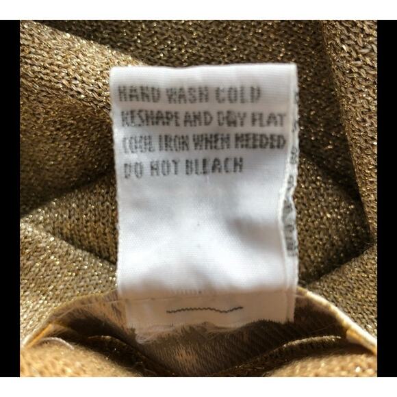 Petite Dimensions Vintage Gold Metallic Wool Blend Sweater Petite Medium Holiday - Picture 6 of 11